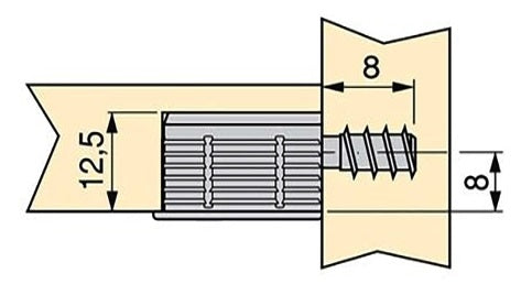 20 boulons de connexion robustes pour alésage ⌀6 mm, en acier, 8 mm (5/16″), 8905205 ​​​​pour la connexion de meubles