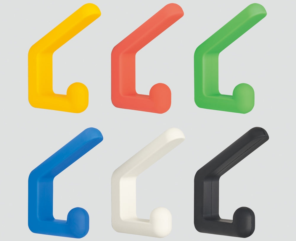 Hochwertiger Silikonhaken für Wandmontage, aus massivem rostfreiem Edelstahl, Oberfläche: blau, Ausführung: mit zwei Hakenspitzen, PXB-GR05-211-BU. Gummihaken für Kindergarten, Schule, Wohnzimmer und viel mehr, von Sugatsune / LAMP® (Japan)