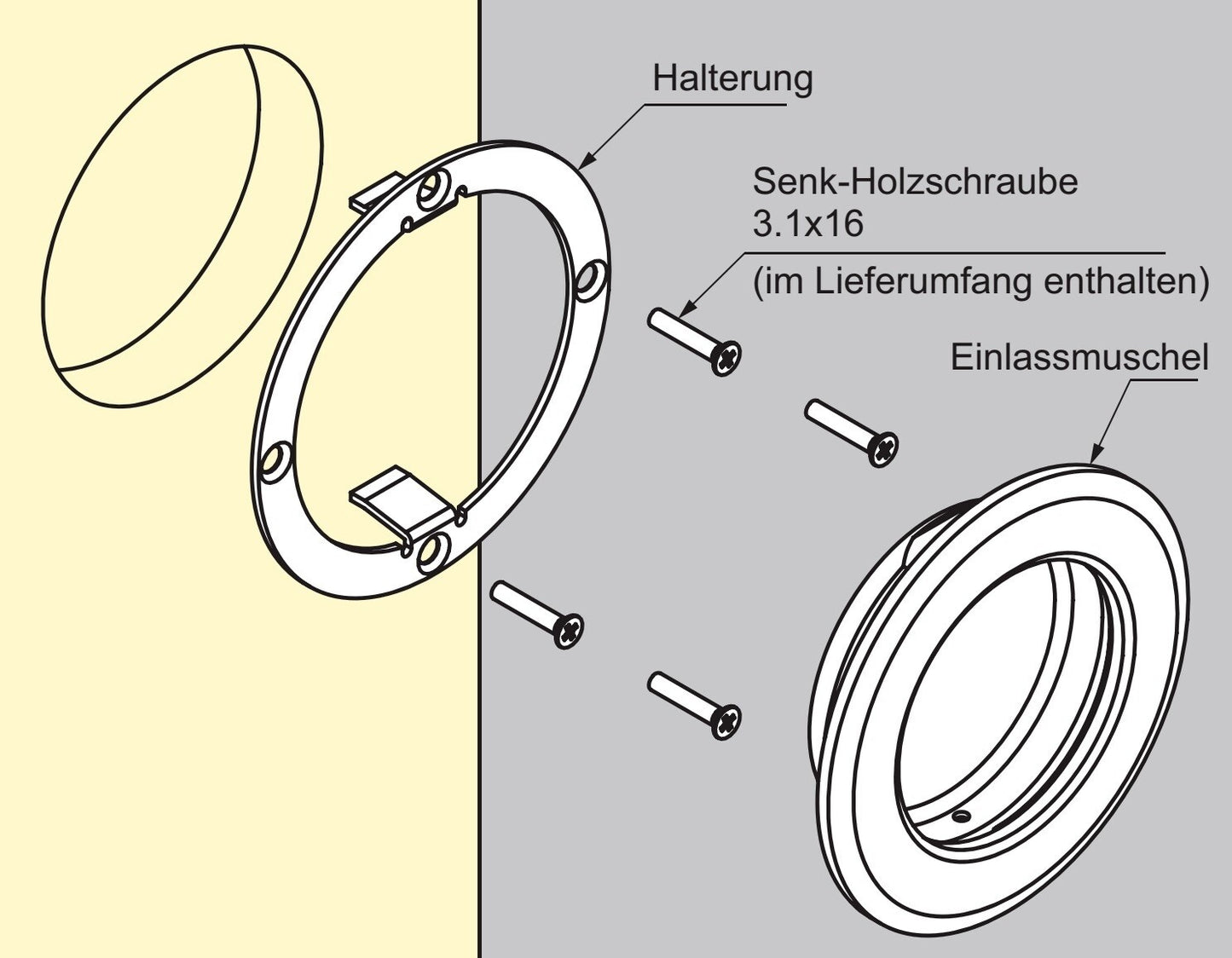ZweiL® Edelstahl-Griffmuschel, 80 mm (3,2″) ZL-2501-80. Hochwertige massive und elegante Griffmuschel aus feinstem Edelstahl V4A (SUS316) für exklusive Raumgestaltung und hochwertige Einrichtungen von Sugatsune / LAMP® (Japan)